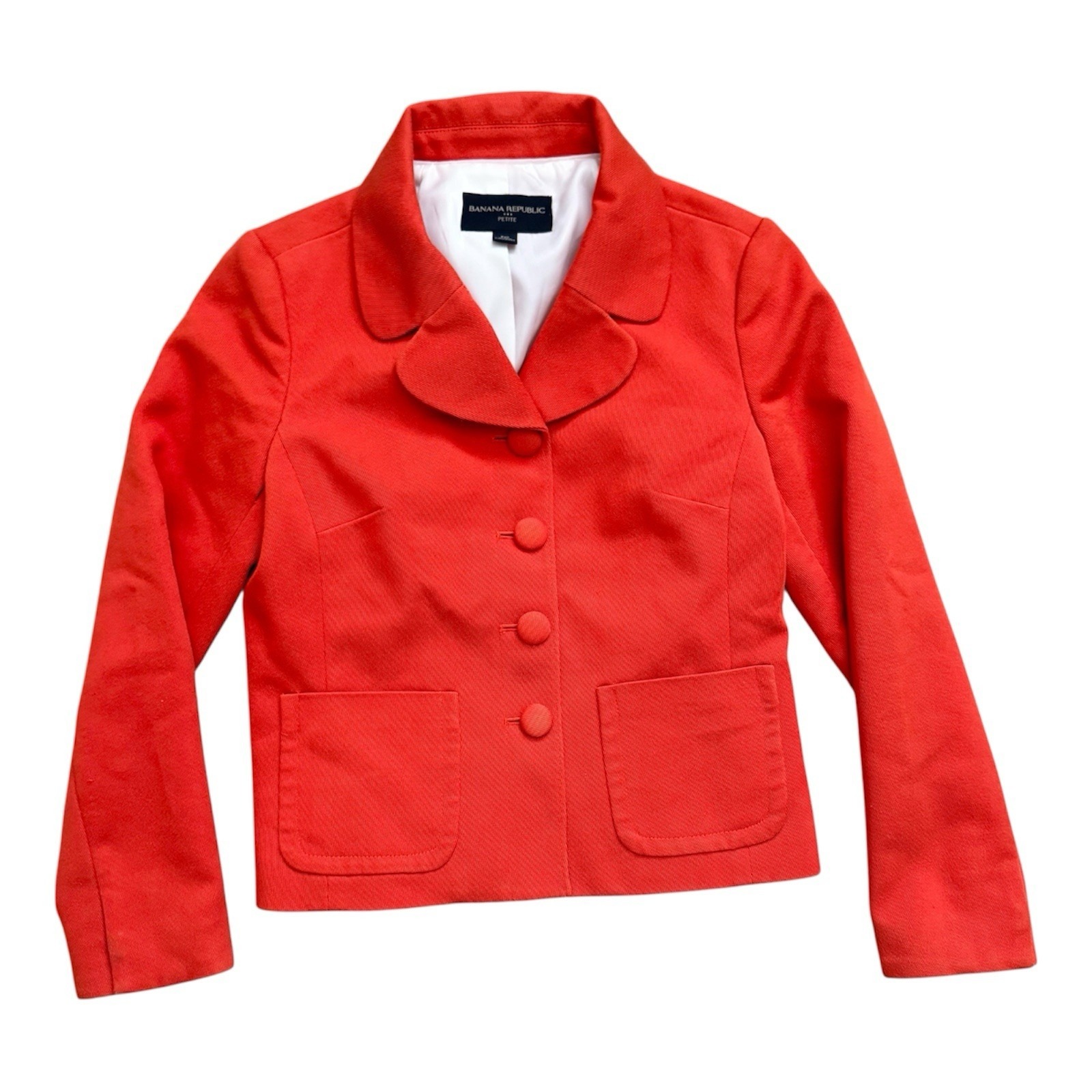 Banana Republic Women's Orange 4-Button Blazer Business Jacket (Petite X-Small)